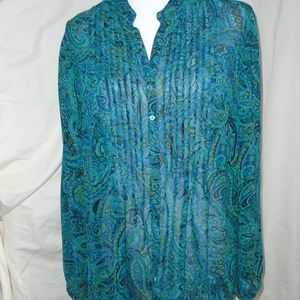 Jones New York Sport Women's Large Green Sheer Pri